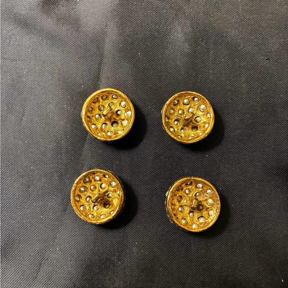 Vintage Rhinestone Dorms Button Set - image 2